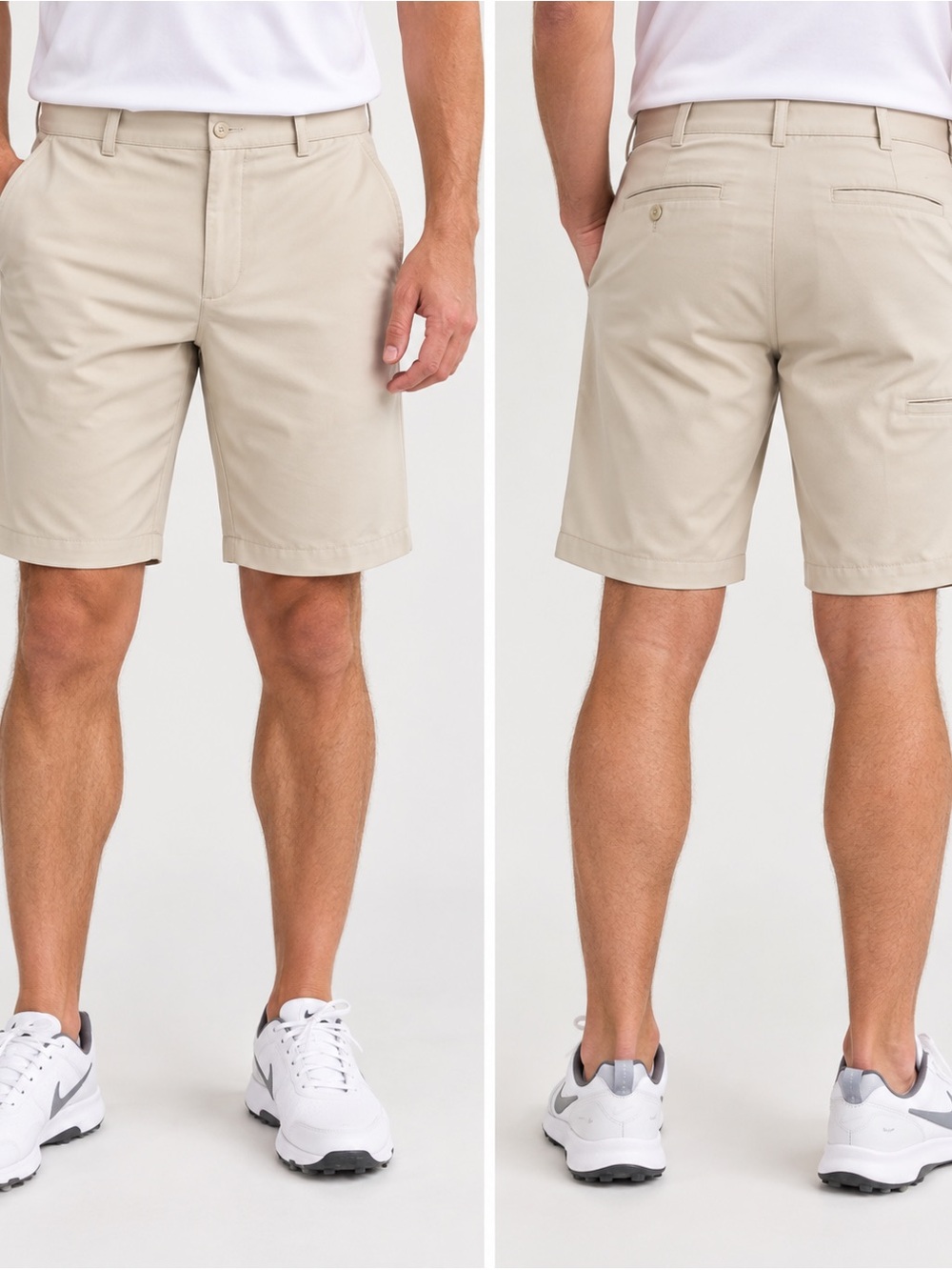 PGA TOUR Men’s Golf Shorts Size 32 Khaki Beige Performance Flat Front
